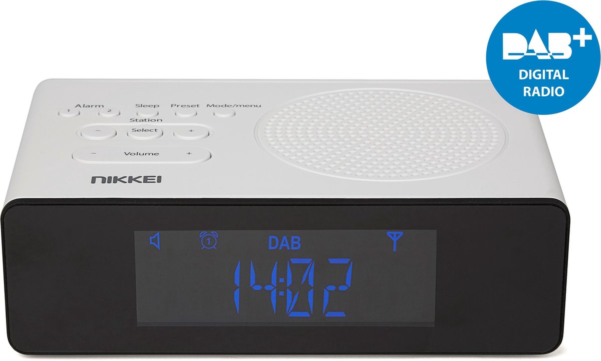 Nikkei NRDB15WE - Wekkerradio met DAB+ en FM