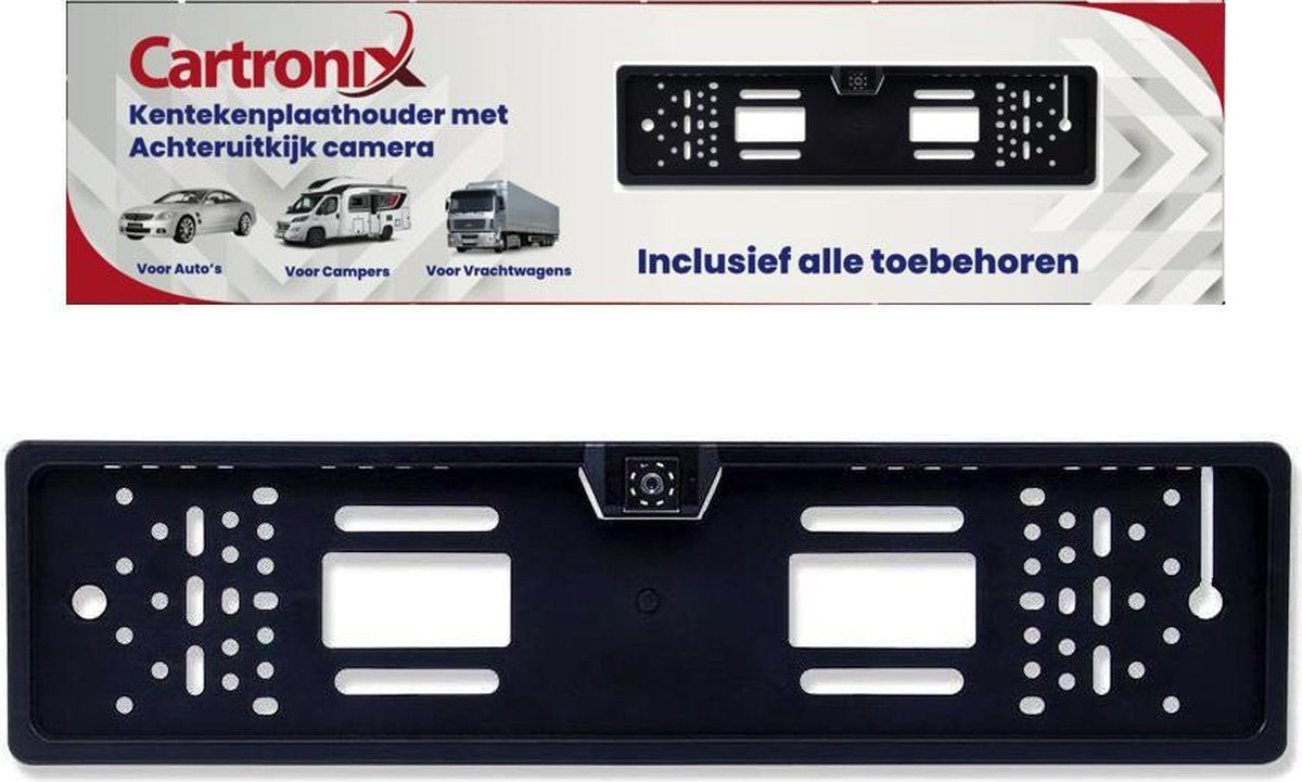 Cartronix RV-410 kentekenplaathouder met camera | 8 LED Nachtzicht