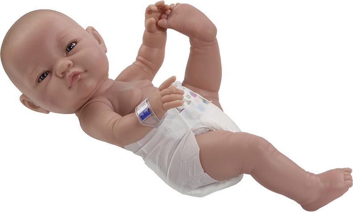 Paola Reina Bebitos Aziatische babypop jongen met luier 45cm