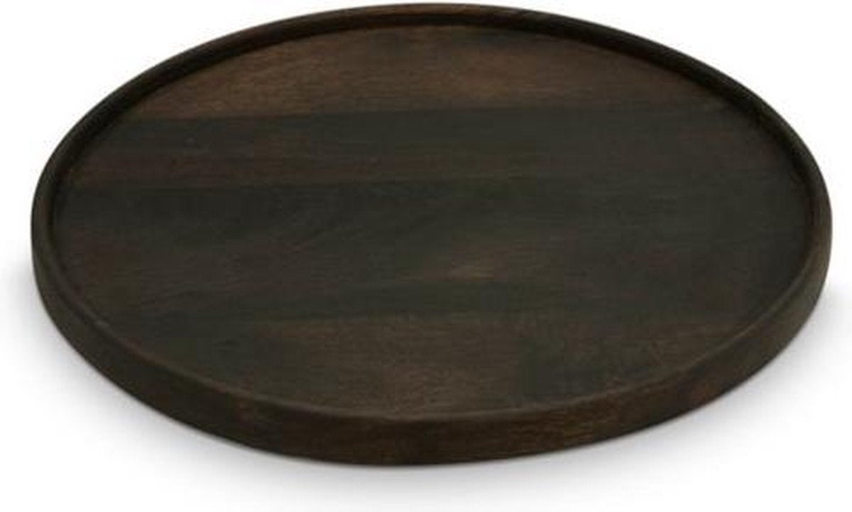 VTwonen - Bord - Mango Hout - Zwart - Ø 40 cm