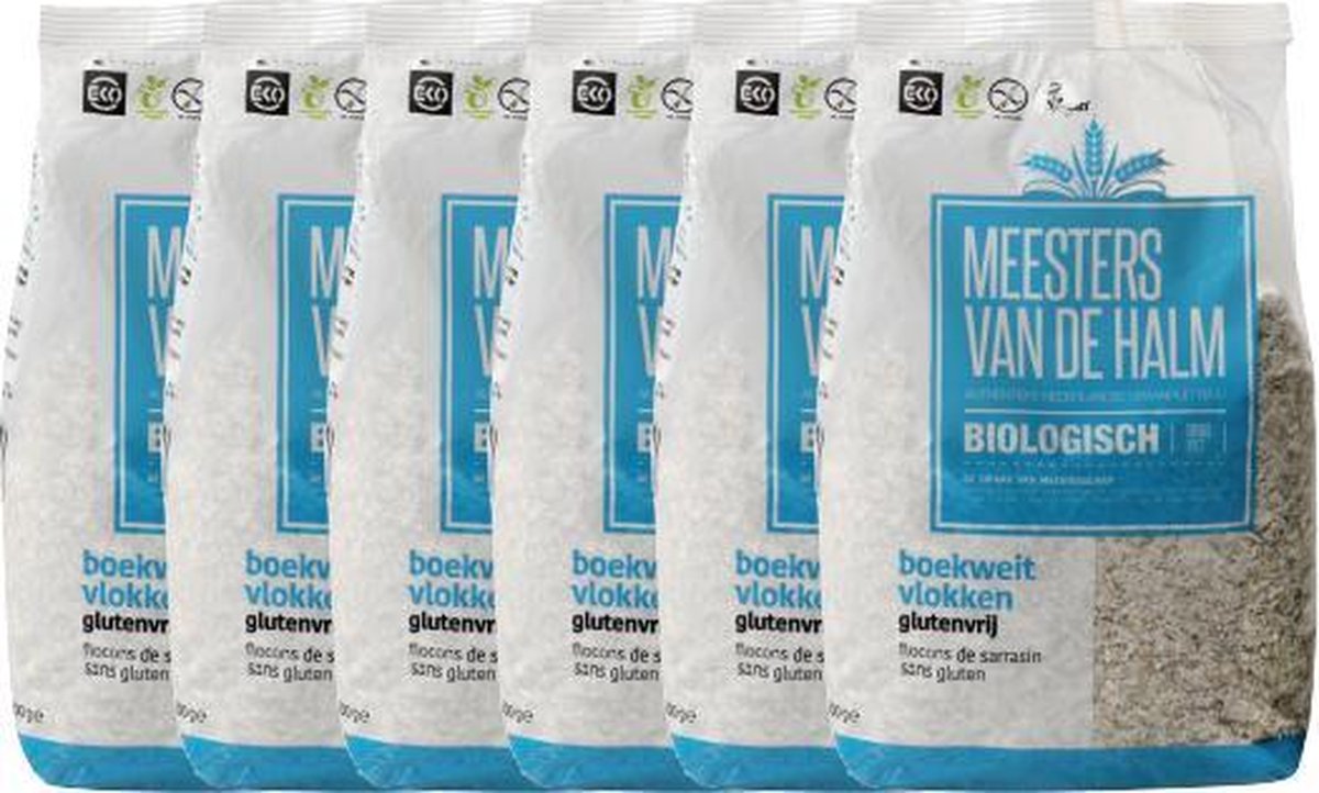 De Halm Boekweitvlokken 6x500 gram