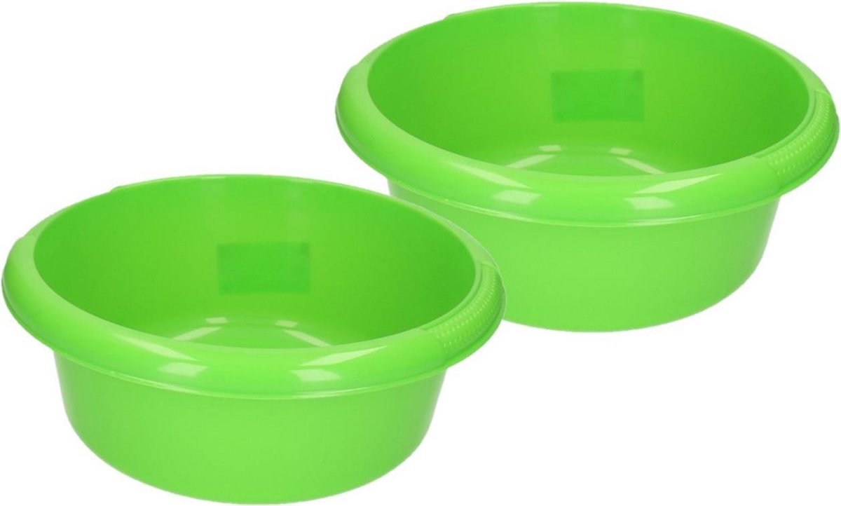 Set van 3x stuks ronde afwasteiltjes / afwasbakken groen 6