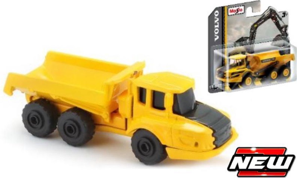 Maisto Volvo A25G HAULER W/BED geel/zwart schaalmodel 3"