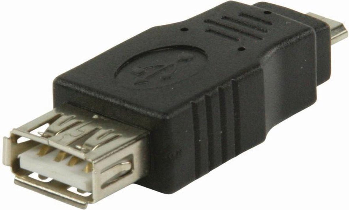 USB 2.0-Adapter | Micro-B Male - A Female | Zwart