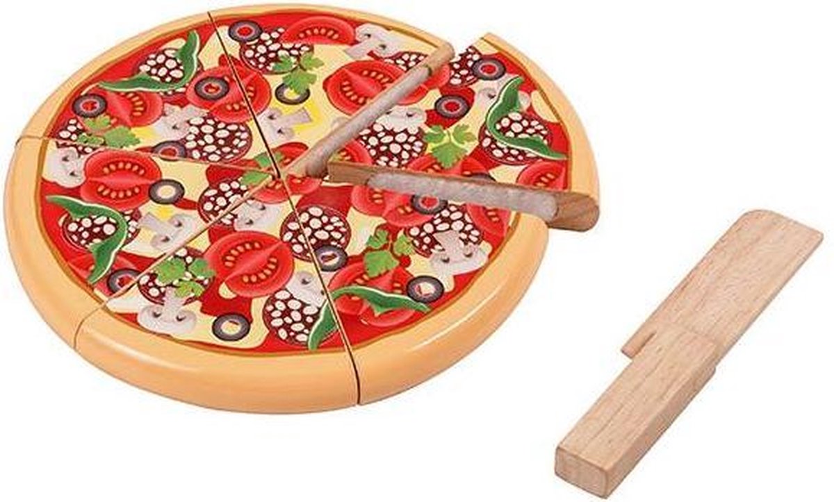 Speelgoedeten - Pizza - Salami & groente - Snijset