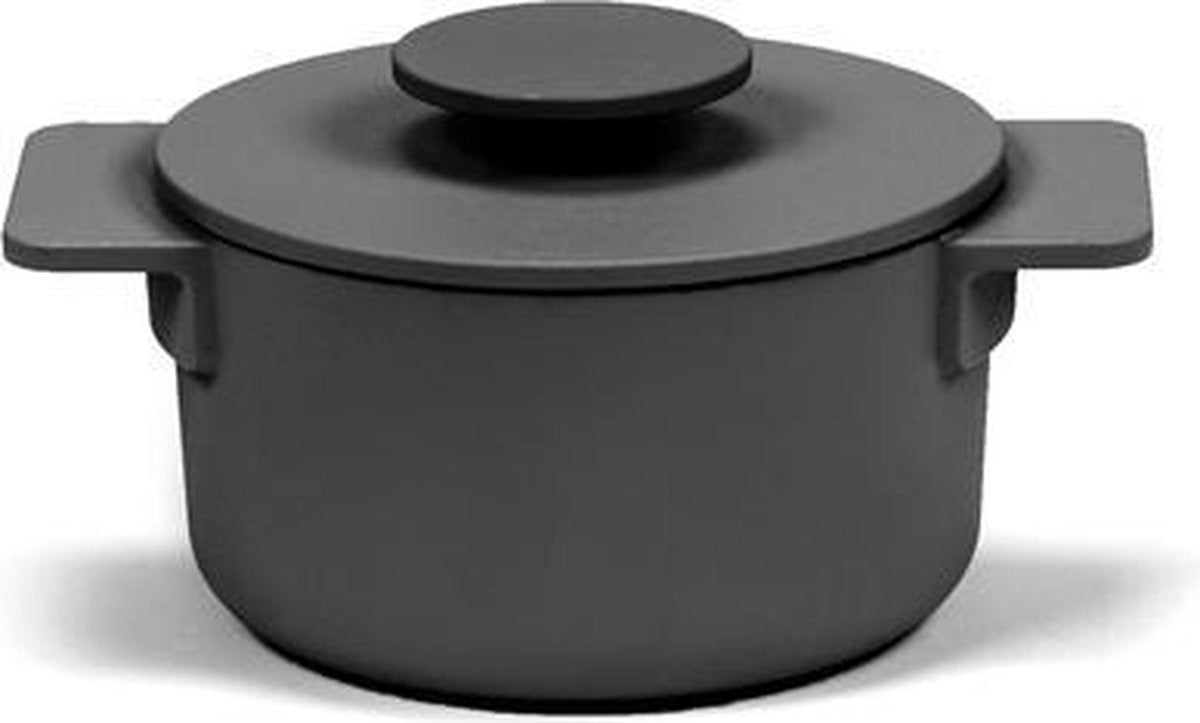 Serax - Sergio Herman Surface Pot Enamel Cast Iron - Zwart - D15 - 1L