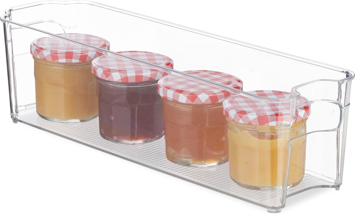 relaxdays koelkast organizer - keuken organizer smal - opbergbakje voor koelkast - fruit