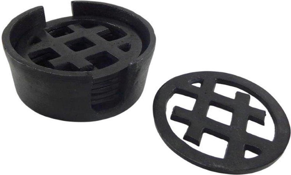 Deco4yourhome - Onderzetter - Set - 6 stuks - Black Antique - Zwart