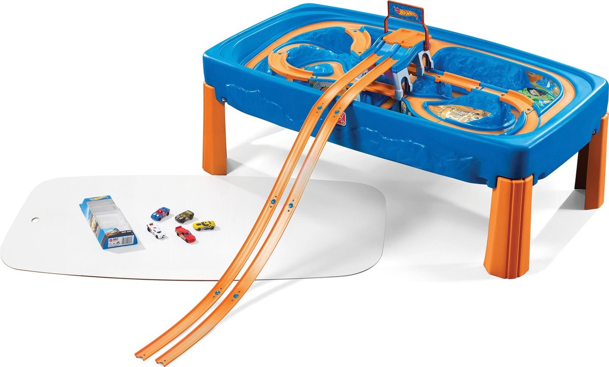 Step2 Hot Wheels Car & Track Speeltafel - 1.8 meter racebaan - Incl. 5 auto's en deksel