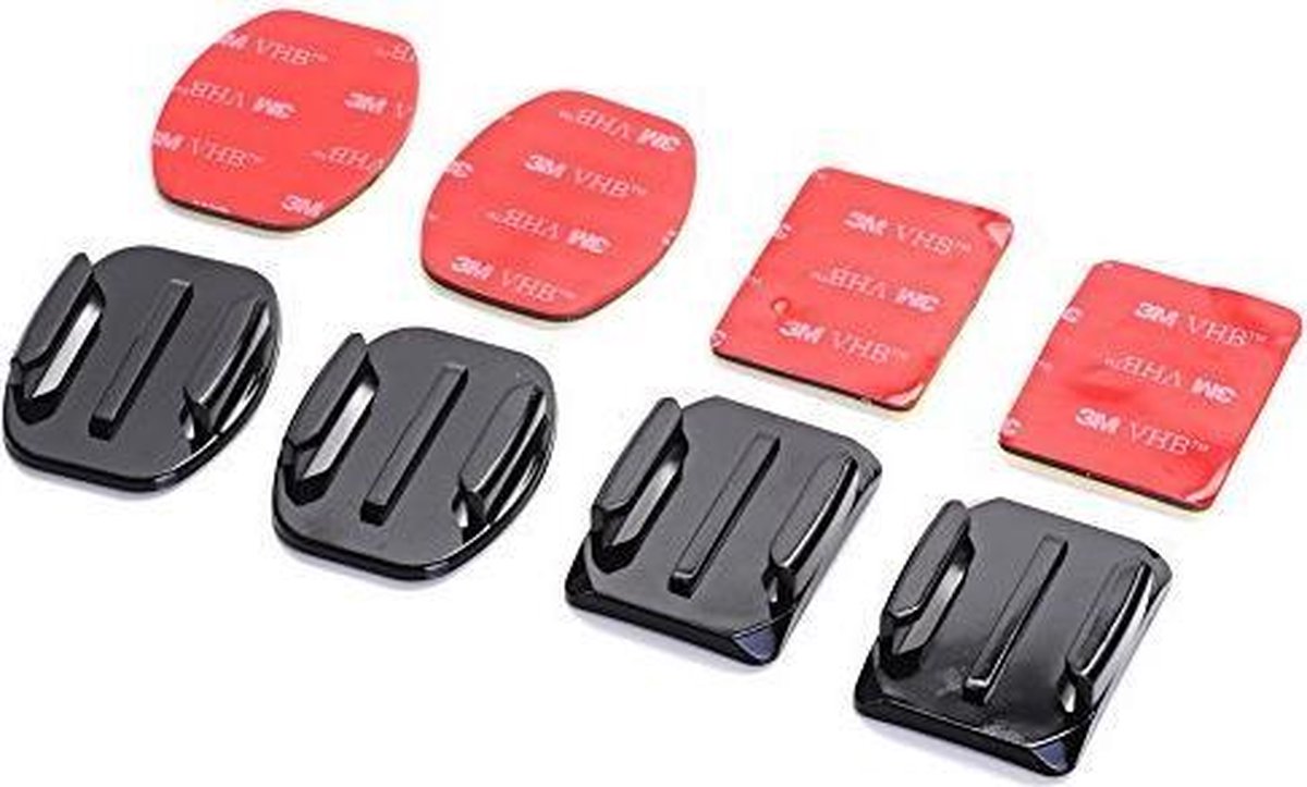 Pro Series 2x Flat + 2x Curve Mount met 3M Adhesive voor GoPro / DJI OSMO & ActionCam