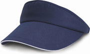 Zonneklep petje navy blauw/wit voor volwassenen - Katoenen donkerblauwe/witte zonnekleppen met klittenbandsluiting - Dames/heren