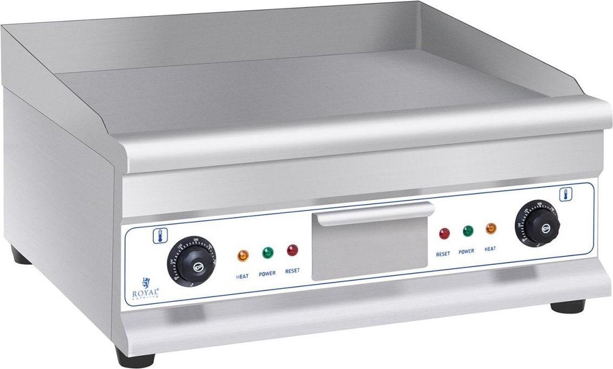 Royal Catering Dubbele elektrische grillplaat - 60 cm - glad - 2 × 3.200 W