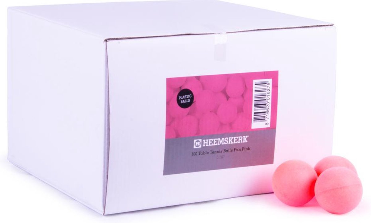 Heemskerk Fun Plastic Tafeltennisballen per 100 stuks - Roze