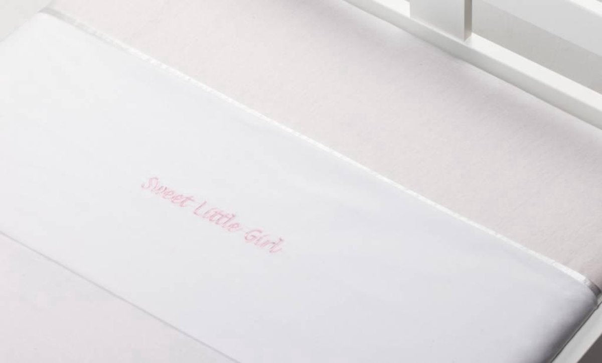 Sweet Little Girl laken - Wit - Wiegje (75x100 cm)