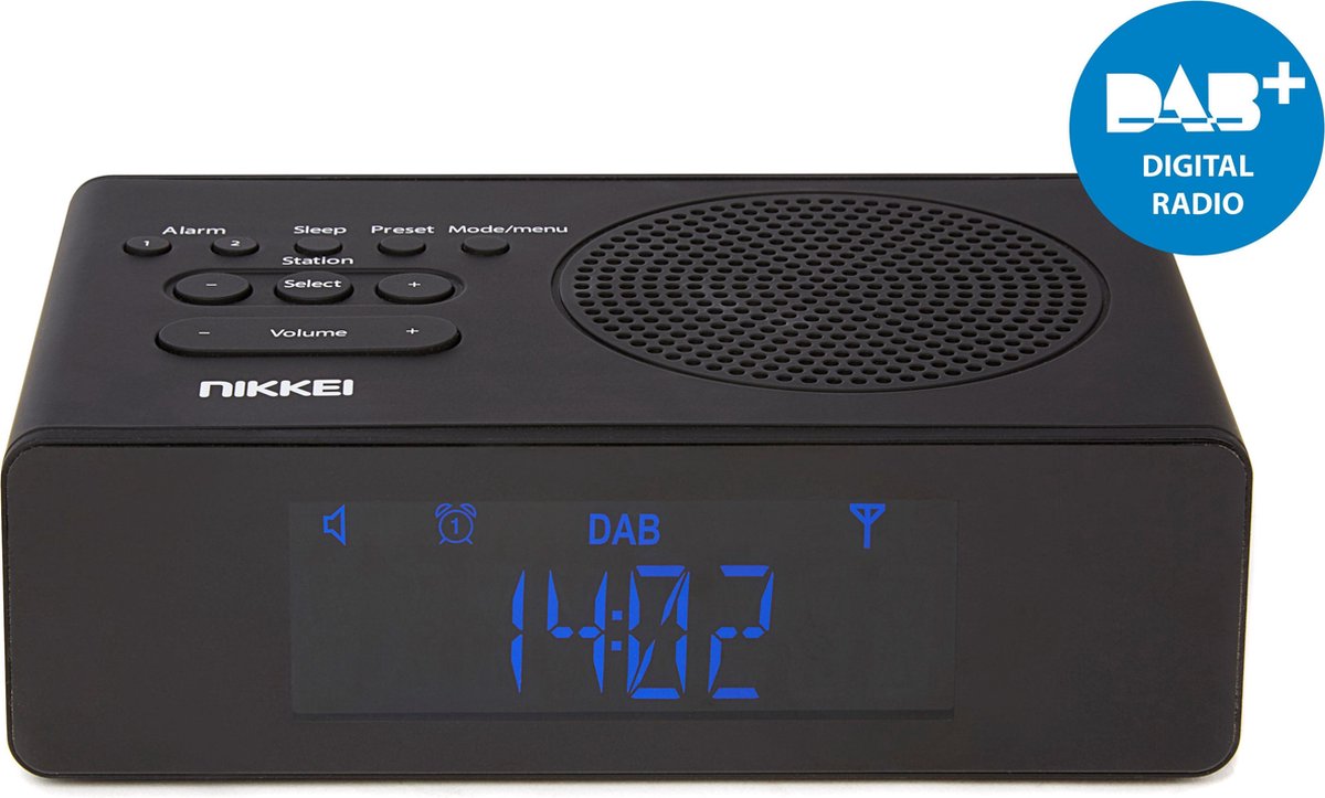 Nikkei NRDB15BK - Wekkerradio met DAB+ en FM