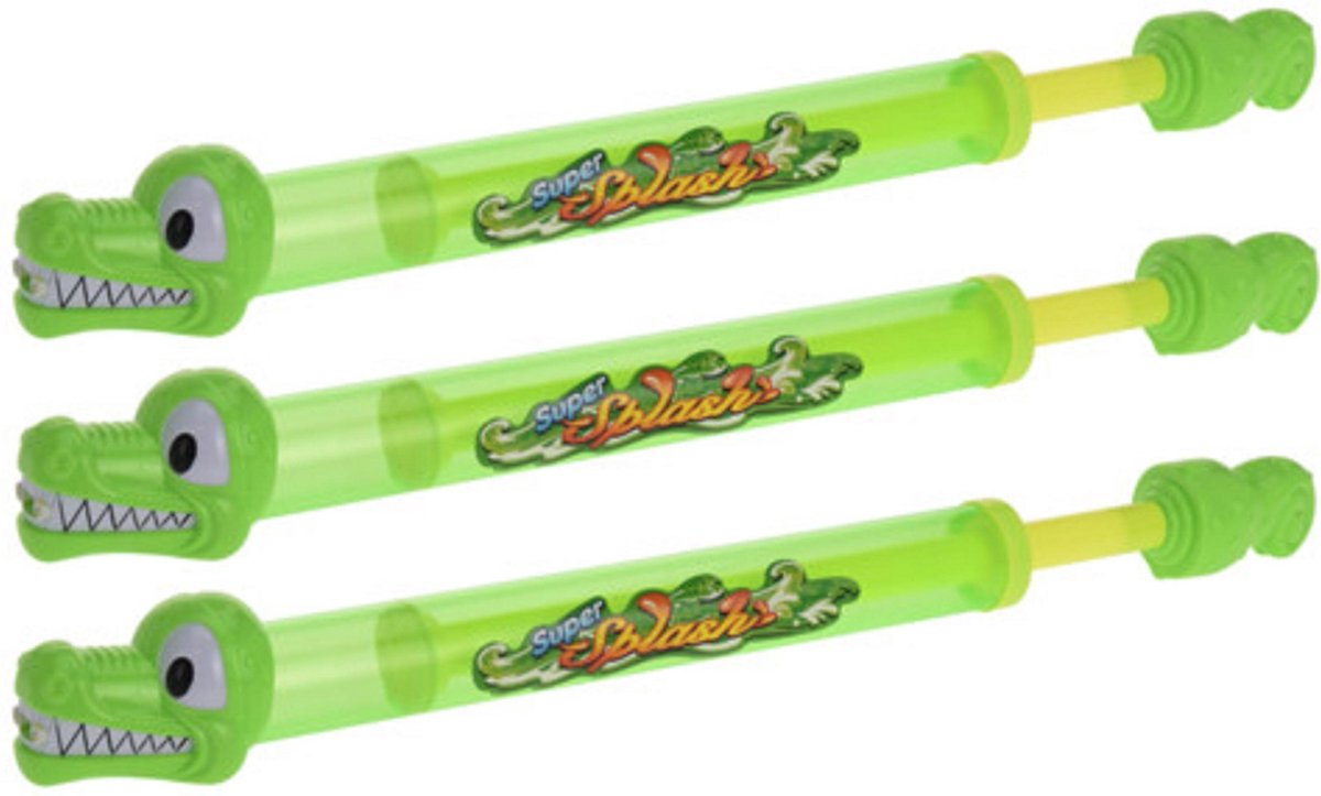 3x Waterpistool/waterpistolen krokodillen waterspuit 51cm