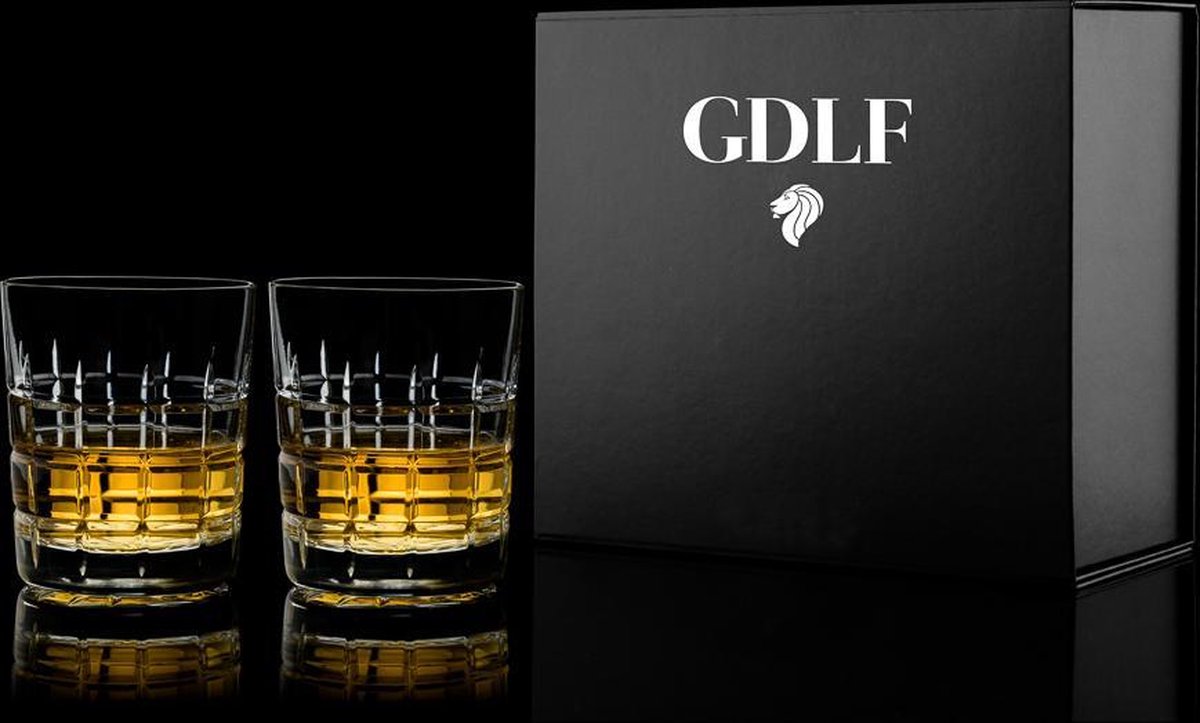 Handgemaakte Kristallen Whisky glazen LuX in Giftbox by GDLF