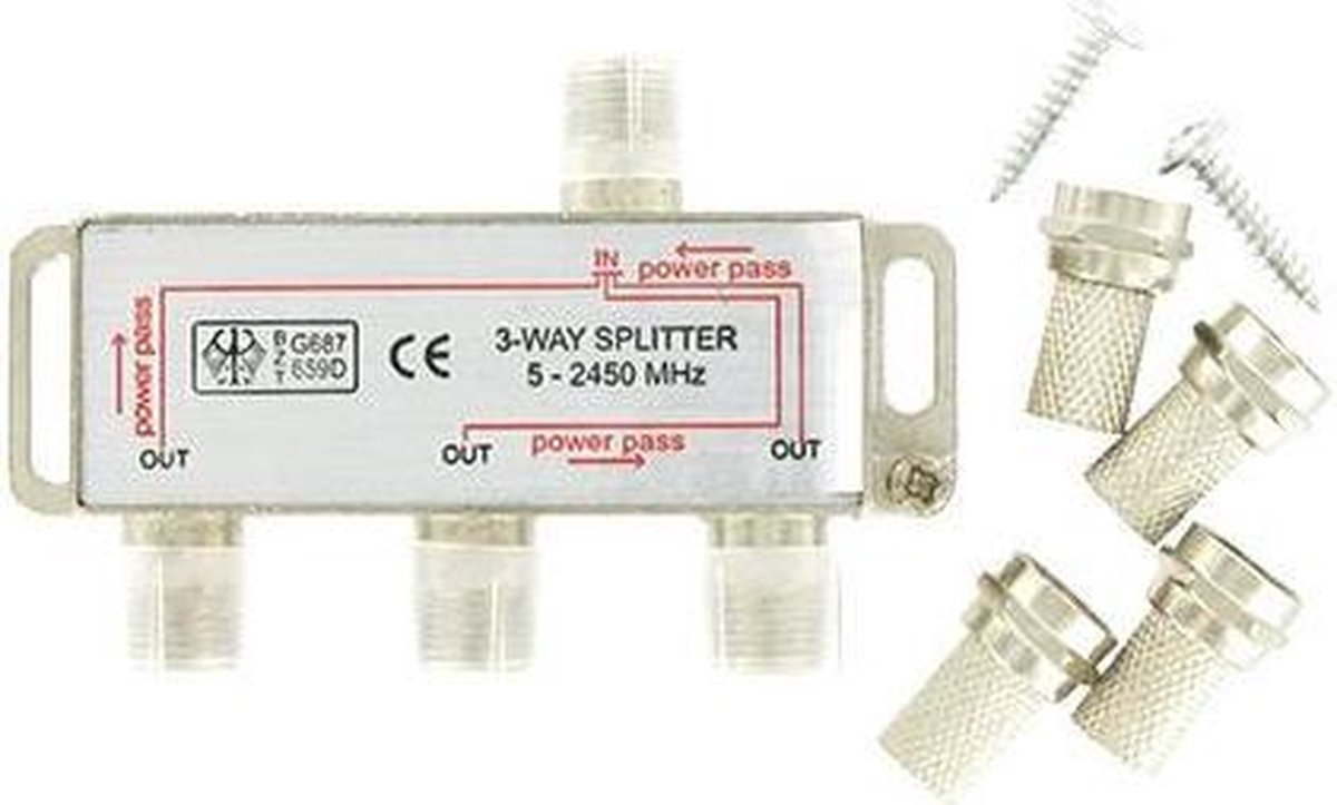 Kopp coax f-connector 3-weg verdeler 6