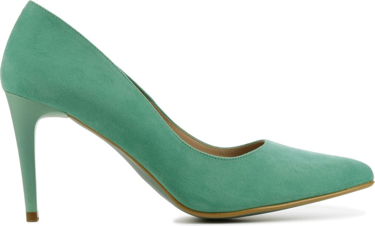 Giulia Vrouwen Suède  Pumps / Damesschoenen Naaldhak hoogte 8 cm en hoger   - Giulia 8 sue - Groen - Maat 38