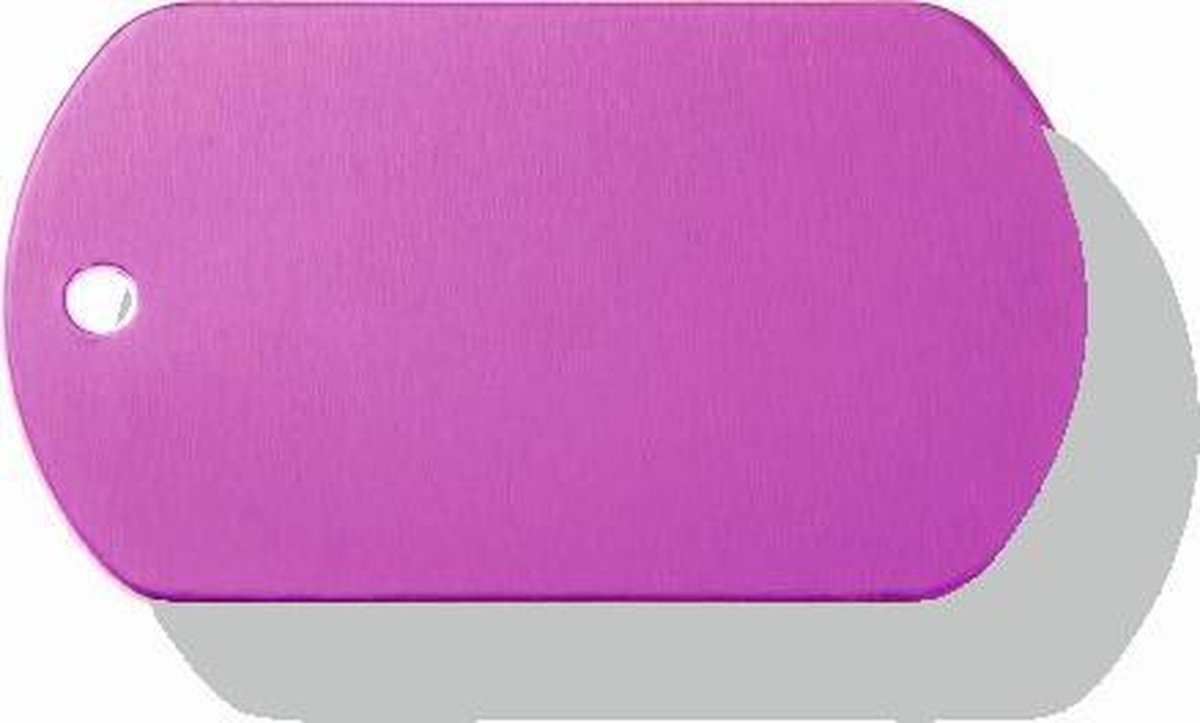 Hondenpenning Militair ID-label roze - military tag | 2 zijden graveren | 40x28 mm
