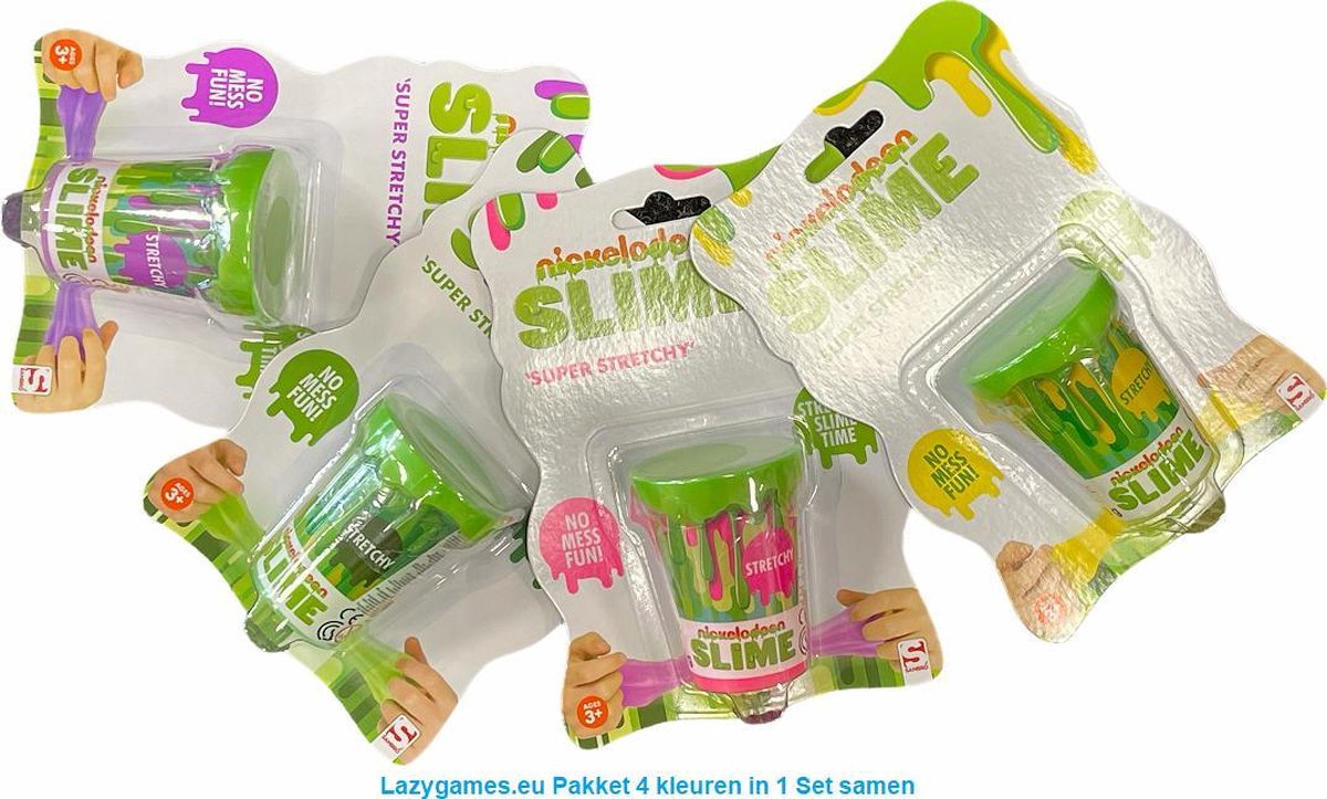 Sambro Slijm pakket - SLIME 'Super Stretchy' Pakket 4 kleuren in 1 Set samen - Nickelodeon