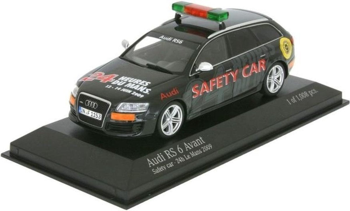 Audi RS6 Avant Safety Car 24h Le Mans 2009 - 1 of 1008 pcs. (Zwart) (10 cm) 1/43 MiniChamps - Modelauto - Schaalmodel - Model auto - Miniatuurautos - Miniatuur auto