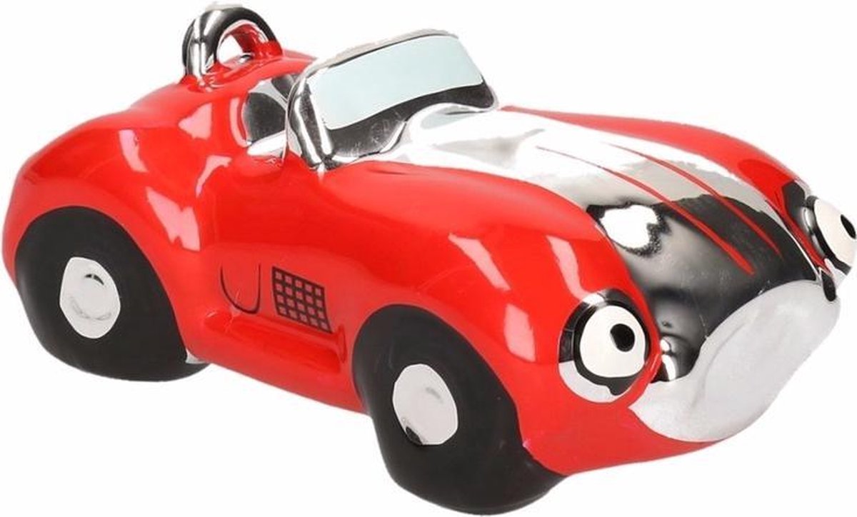 Spaarpot rode sportauto cabriolet 14 cm