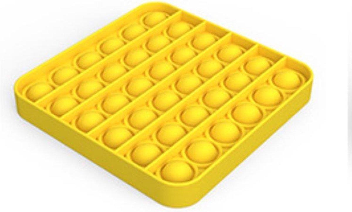 Pop Bubble - Pop it fidget toy - Geel - vierkant vorm - Speeltje - Tiktok