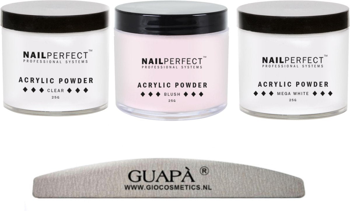 GUAPÀ® Acryl Nagels Starterspakket voor het maken van prachtige Acrylic Nagels - Acryl Poeder Clear