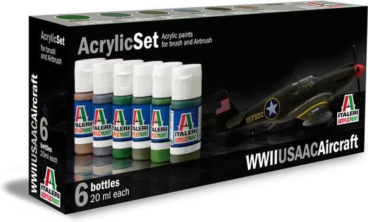 Italeri - Acrylset 6 St Wwii Usaac Aircraft (Ita438ap) - modelbouwsets