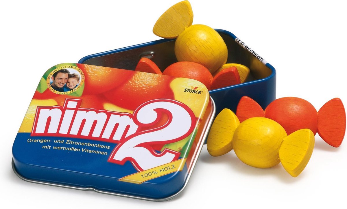 Erzi houten nimm2 in blikje