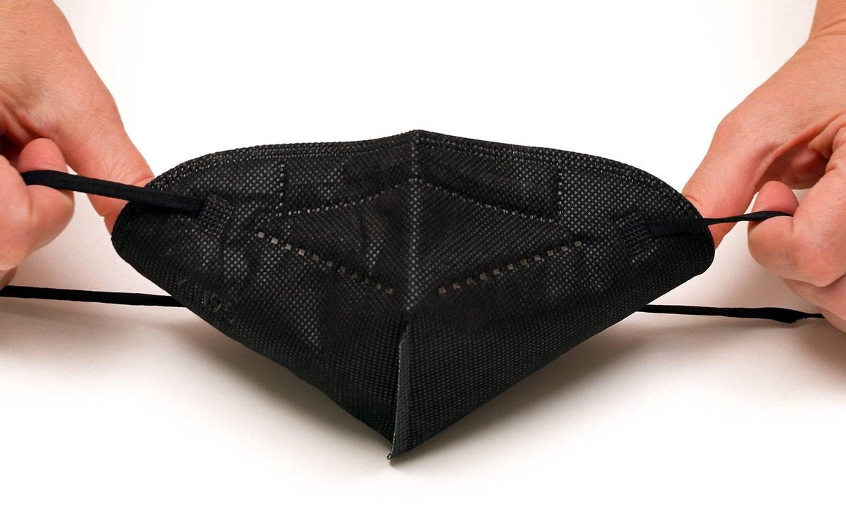 10x FFP2 KN95 Zwart Mondmaskers - Zwart Mondkapje  - Mondkapjes - Mondmasker