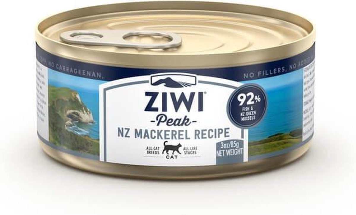 25x Ziwi Peak Kattenvoeding Cans Mackerel 85 gr.