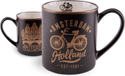 Matix Mok Amsterdam Fiets 10 Cm 300 Ml Keramiek Goud/zwart