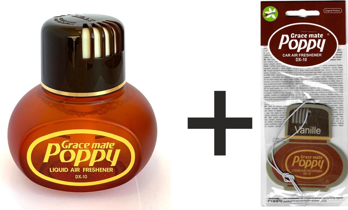 POPPY GRACE MATE®  Luchtverfrisser Vanille incl. Geurhanger voor in de auto