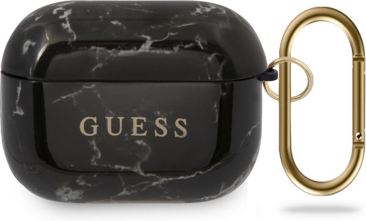 Guess Marble Case voor Apple Airpods Pro - Zwart