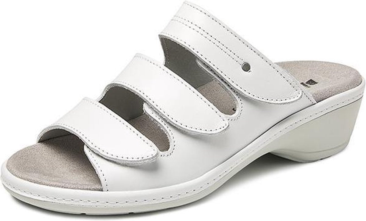 Comfortabele Slipper Wit Uitneembaar Lederen Inlegzool | Bighorn 6327 | Maat 42