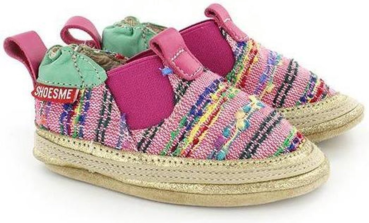 Donkerroze espadrilles babyslofjes van Shoesme maat 17