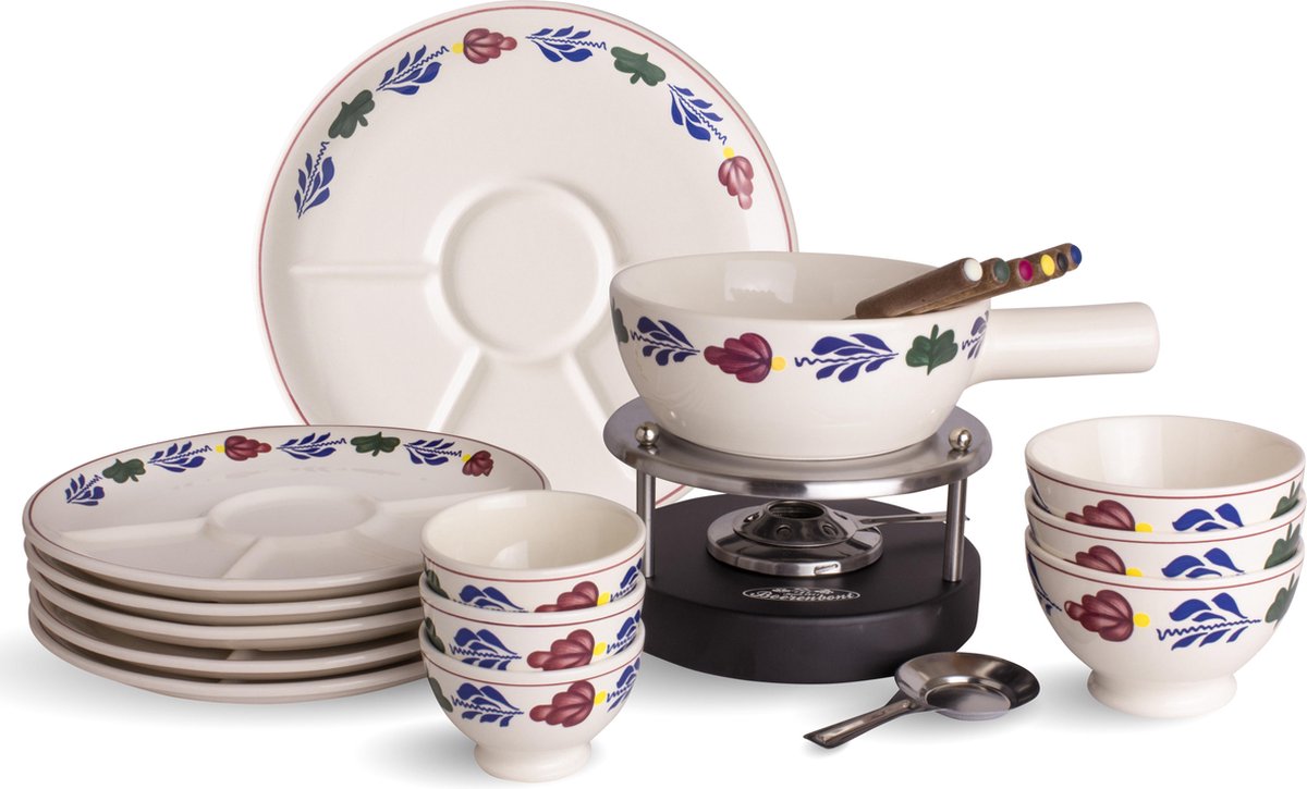 Serviesset Boerenbont Fondue 13 delig