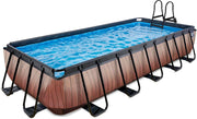 EXIT Wood zwembad 540x250x100cm met zandfilterpomp - bruin