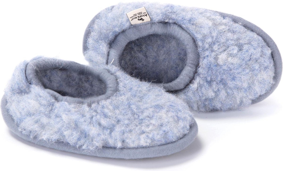Alwero - Sloffen kids - 100% wol - Lichtgrijs - 25-26