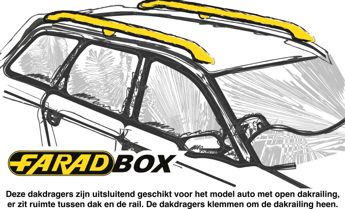 Farad Dakdragers - Kia Cee'd 2007 t/m 2011 - Open Dakrail - Staal - Luxset