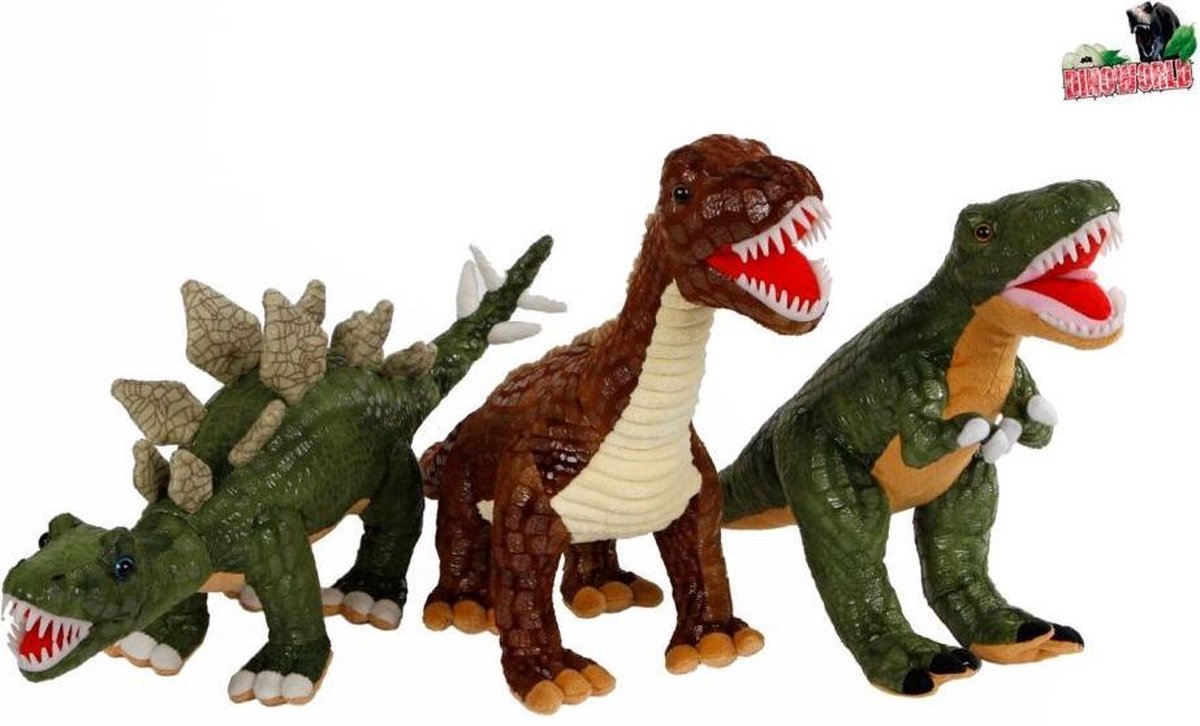 Pluche Dino Knuffel met Plastic Tanden Assorti