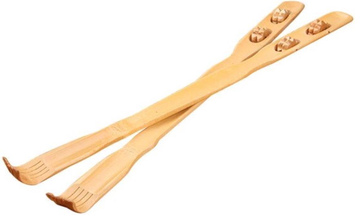 WiseGoods Rugkrabber Bamboe - 2 in 1 Ruggenkrabber en Rugmassage - Rugborstel - Anti Jeuk - Zelf Krabben
