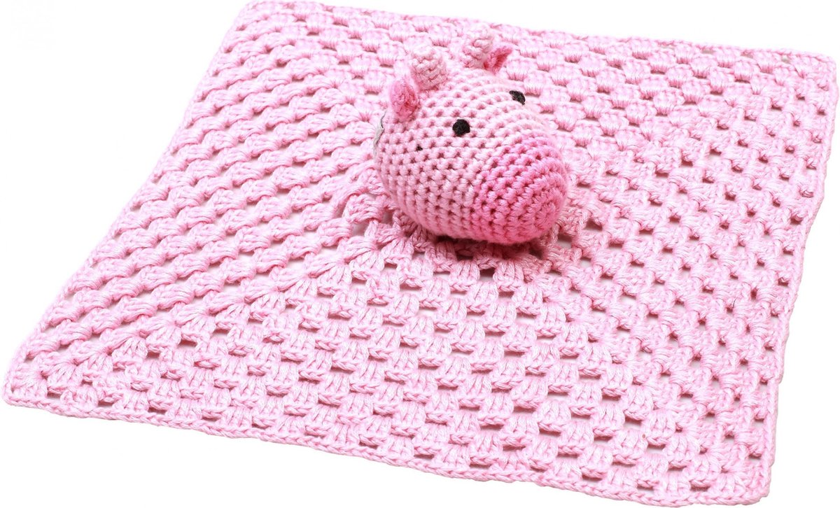 Naturezoo Knuffeldoekje Giraffe Gehaakt 10 Cm Roze