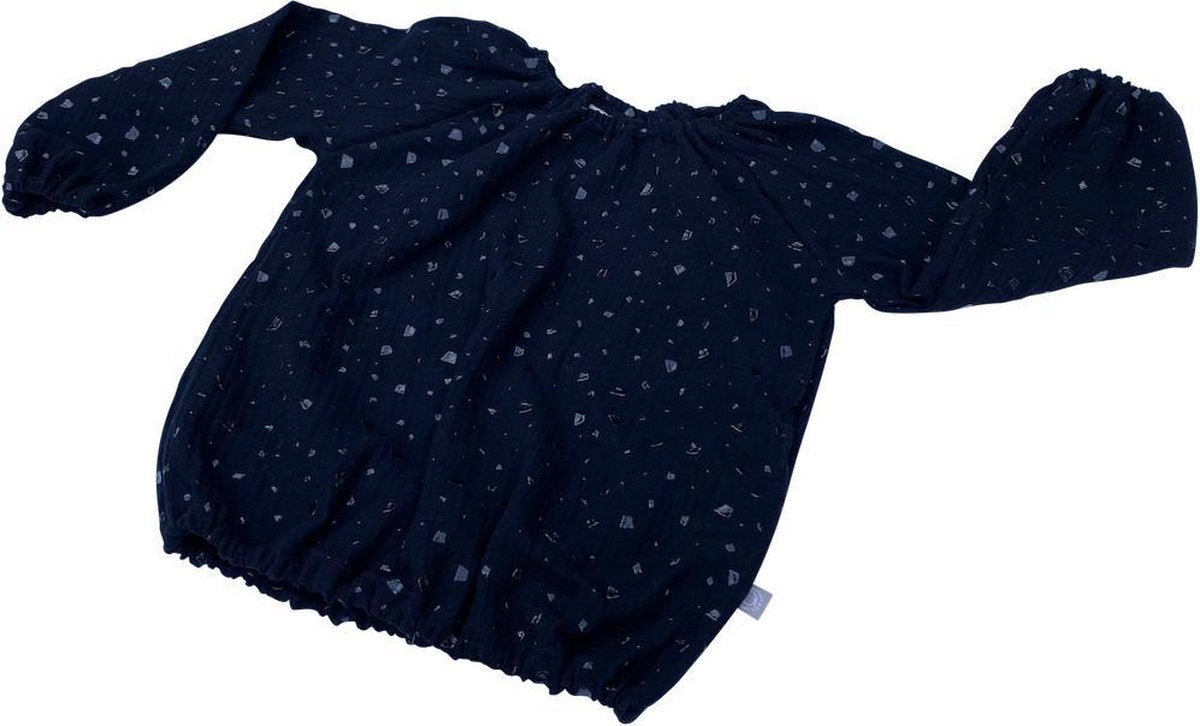 tinymoon Meisjes Blouse  Metallic Flakes – model Balloon  – Zwart – Maat 62/68