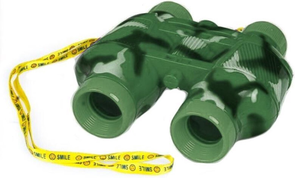 Kinder speelgoed verrekijker groen voor peuters 14 cm - Safari verkennen - Ontdekkingsreis - Verrekijkers voor kinderen