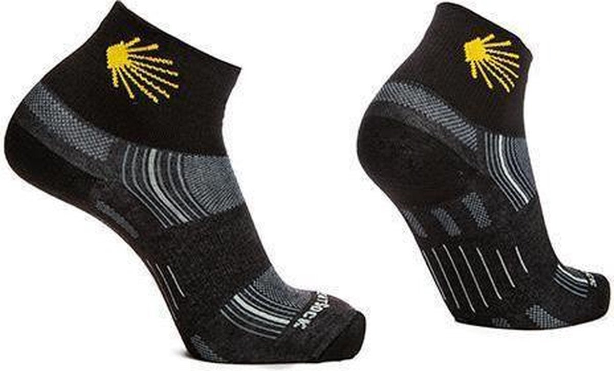 Wrightsock Stride Quarter - Zwart / Camino - 37-41
