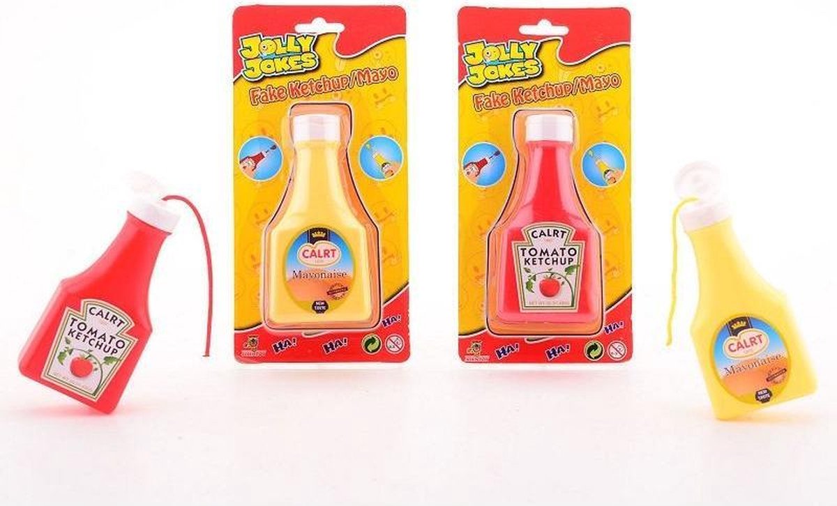 Jolly Jokes Ketchup em Mayo fles op kaart