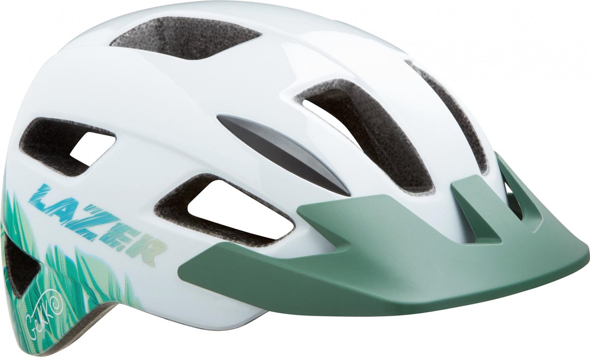Lazer Kinderhelm Gekko Junior Wit/groen Maat 50-56 Cm